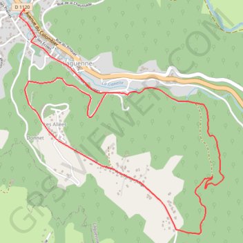 Trace GPS La Cascade - Laguenne - Pays de Tulle, itinéraire, parcours