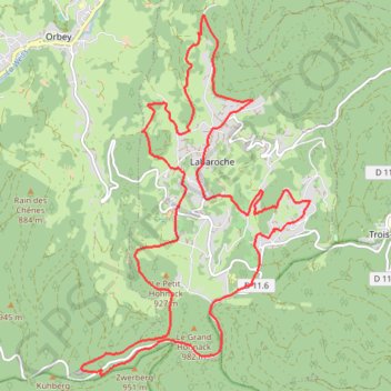 Trace GPS Tour de Labaroche, itinéraire, parcours