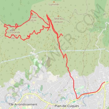 Trace GPS Grande Etoile depuis la Montade, itinéraire, parcours