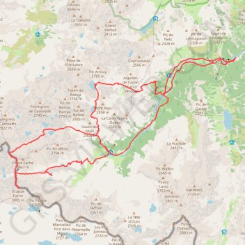 Trace GPS La grande Fâche et la Pène d'Aragon, itinéraire, parcours