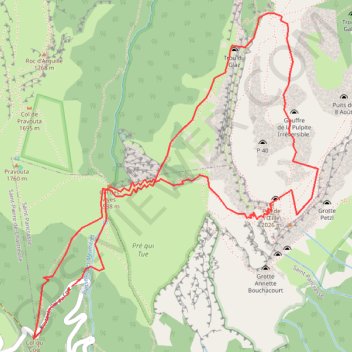Trace GPS Dent de Crolles depuis Col du Coq, itinéraire, parcours