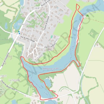 Trace GPS Moulin Papon, la queue du lac, itinéraire, parcours