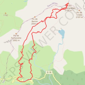 Trace GPS Ski Rando - Pic des Trois Seigneurs, itinéraire, parcours