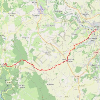 Trace GPS 01-Le Puy en Velay_St Privat d'Allier, itinéraire, parcours
