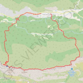 Trace GPS La sainte Victoire au départ de Vauvenargues, itinéraire, parcours