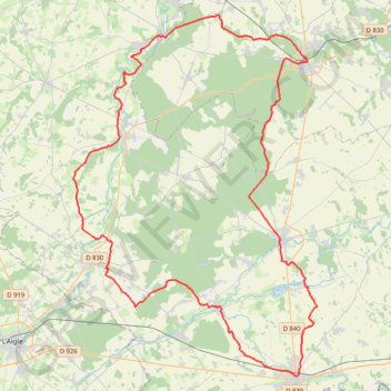 Trace GPS Tour du Pays d'Ouche (Eure), itinéraire, parcours