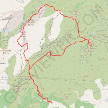 Trace GPS Garlaban - Pic du Taoumé, itinéraire, parcours