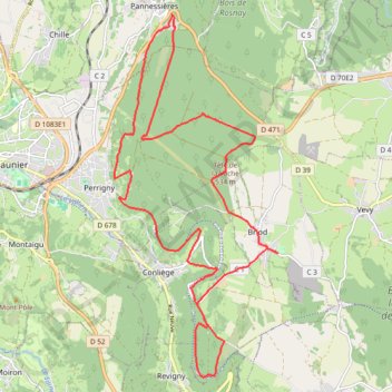 Trace GPS Entre Lacs et Vignobles - La Haute Roche, itinéraire, parcours