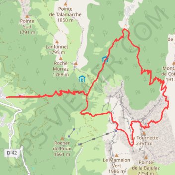 Trace GPS Tournette, itinéraire, parcours