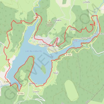Trace GPS Lac du laouzas, itinéraire, parcours