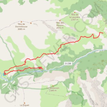 Trace GPS Freissinières-Dormillouse-Sentier des Alpages, itinéraire, parcours