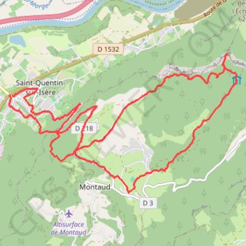 Trace GPS La dent de Moirans depuis Saint-Quentin-sur-Isère, itinéraire, parcours