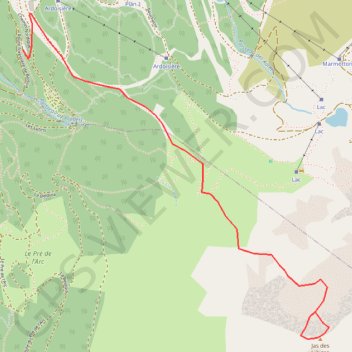 Trace GPS Jas des Lièvres, itinéraire, parcours