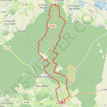 Trace GPS Forêt de Chaource, itinéraire, parcours