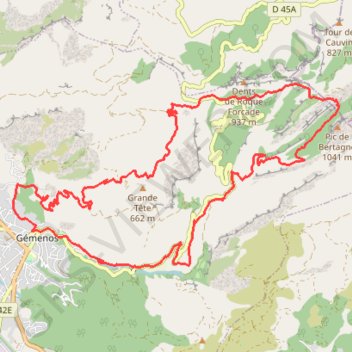 Trace GPS Gémenos - La Glacière, itinéraire, parcours