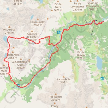 Trace GPS Circuit des lacs - Cauteret, itinéraire, parcours