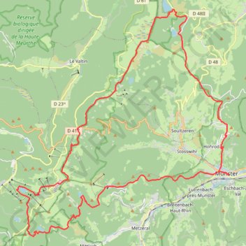 Trace GPS Autour de Munster, itinéraire, parcours