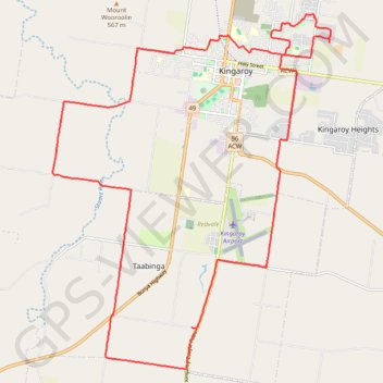 Trace GPS Kingaroy Taabinga Boonenne trace, itinéraire, parcours
