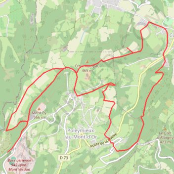Trace GPS Balade dans les Monts d'Or, itinéraire, parcours