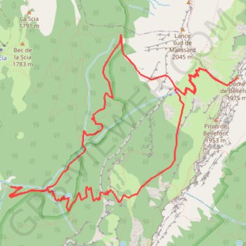 Trace GPS Chaos et Dôme de Bellefond, itinéraire, parcours