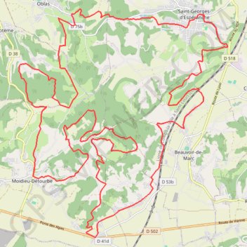 Trace GPS Rando des Collines Saint-Georgoises, itinéraire, parcours