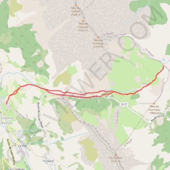 Trace GPS RSPG St Etienne col de la Saume, itinéraire, parcours
