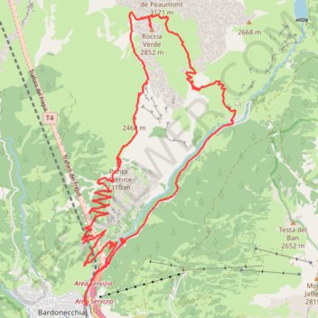 Trace GPS Passo Roccia Verde (val Susa), itinéraire, parcours