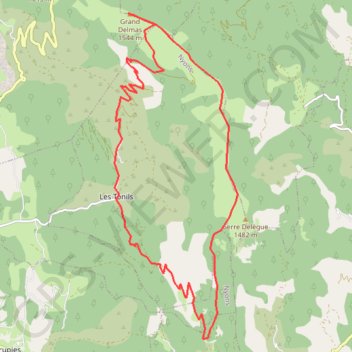 Trace GPS Montagne de COUSPEAU, itinéraire, parcours