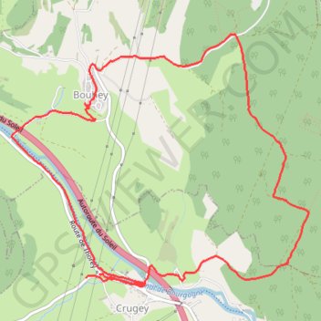 Trace GPS Crugey - Bouhey, itinéraire, parcours