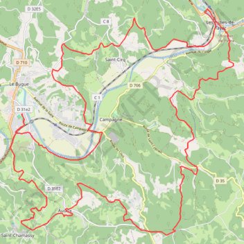 Trace GPS Rando d'Albuga - Le Bugue, itinéraire, parcours