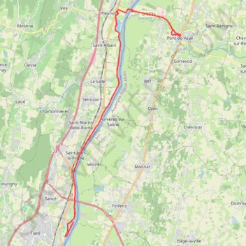 Trace GPS Mâcon - Pont de Vaux, itinéraire, parcours