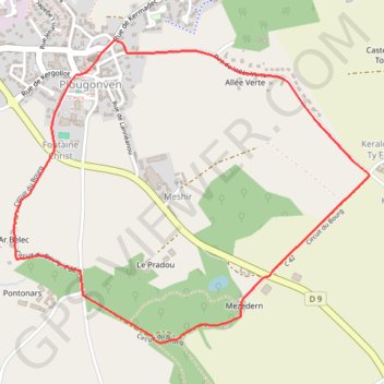 Trace GPS Autour de Plougonven, itinéraire, parcours