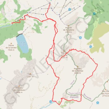 Trace GPS Tour des Aiguilles de la Pennaz, itinéraire, parcours