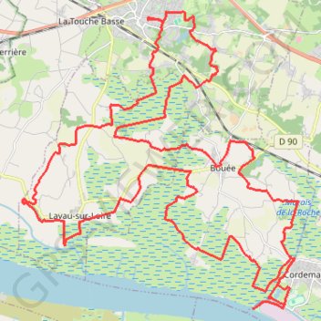 Trace GPS Savenay-Cordemais-Lavau, itinéraire, parcours