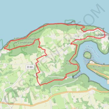 Trace GPS Crozon, le tour de Landévennec, itinéraire, parcours