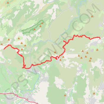 Trace GPS Grande Traversée de l'Hérault - de Roussières à La Font du Griffe, itinéraire, parcours