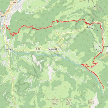 Trace GPS Étape 1 : Thônes - La Joux, itinéraire, parcours