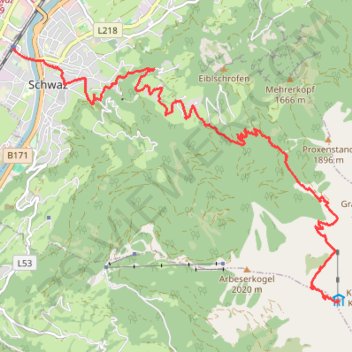 Trace GPS Via-Alpina R40 - Kellerjochhutte - Schwaz, itinéraire, parcours