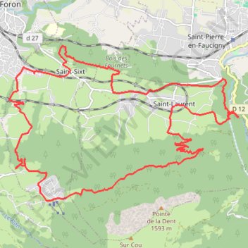 Trace GPS Saint-Sixt - Orange par la forestière, itinéraire, parcours