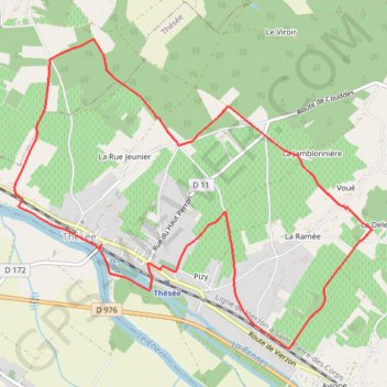 Trace GPS Archéologie et viticulture - Thésée, itinéraire, parcours