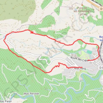 Trace GPS Boucle à l'ouest de Banyuls passant par Notre-Dame de la Salette, itinéraire, parcours