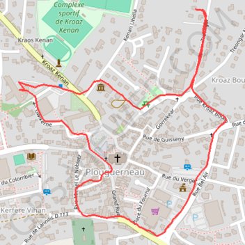 Trace GPS Plouguerneau Bourg, itinéraire, parcours