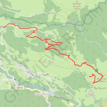 Trace GPS Lazive-Bagès, itinéraire, parcours