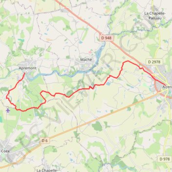 Trace GPS Entre Apremont et Aizenay, itinéraire, parcours