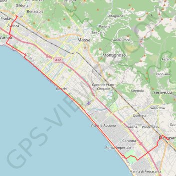 Trace GPS D'Avenza à Pietrasanta, itinéraire, parcours