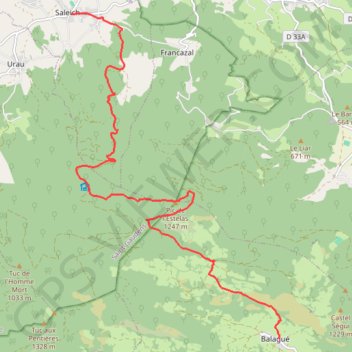 Trace GPS Saleich (31) - Balagué (09 ), itinéraire, parcours