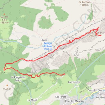 Trace GPS Chablais - Mont Chauffé - Traversée des arêtes, itinéraire, parcours