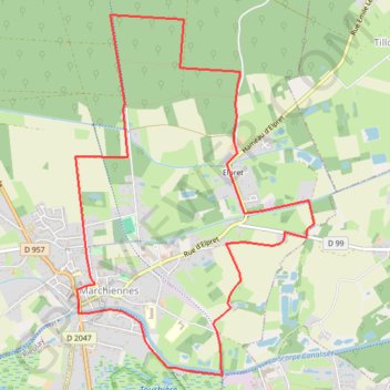 Trace GPS Circuit de l'Abbaye de Marchiennes, itinéraire, parcours
