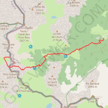 Trace GPS Pic d'Ansabère, itinéraire, parcours