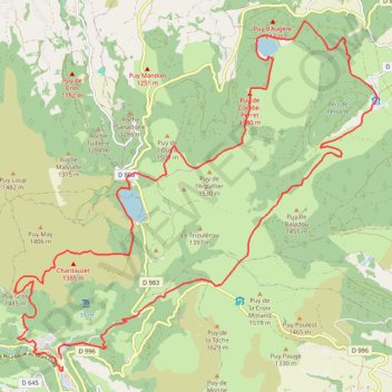 Trace GPS Lac de Guéry, itinéraire, parcours